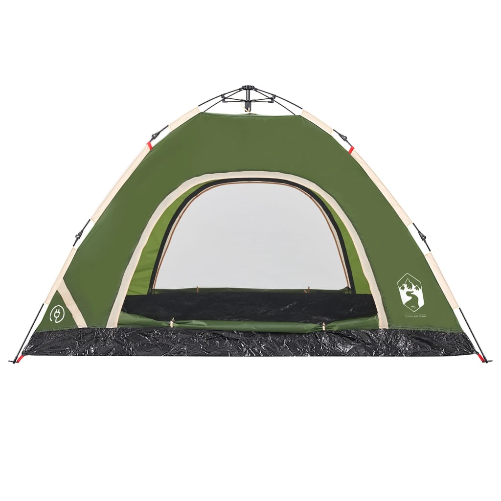 vidaXL Camping Tent 4-Person Green Quick Release