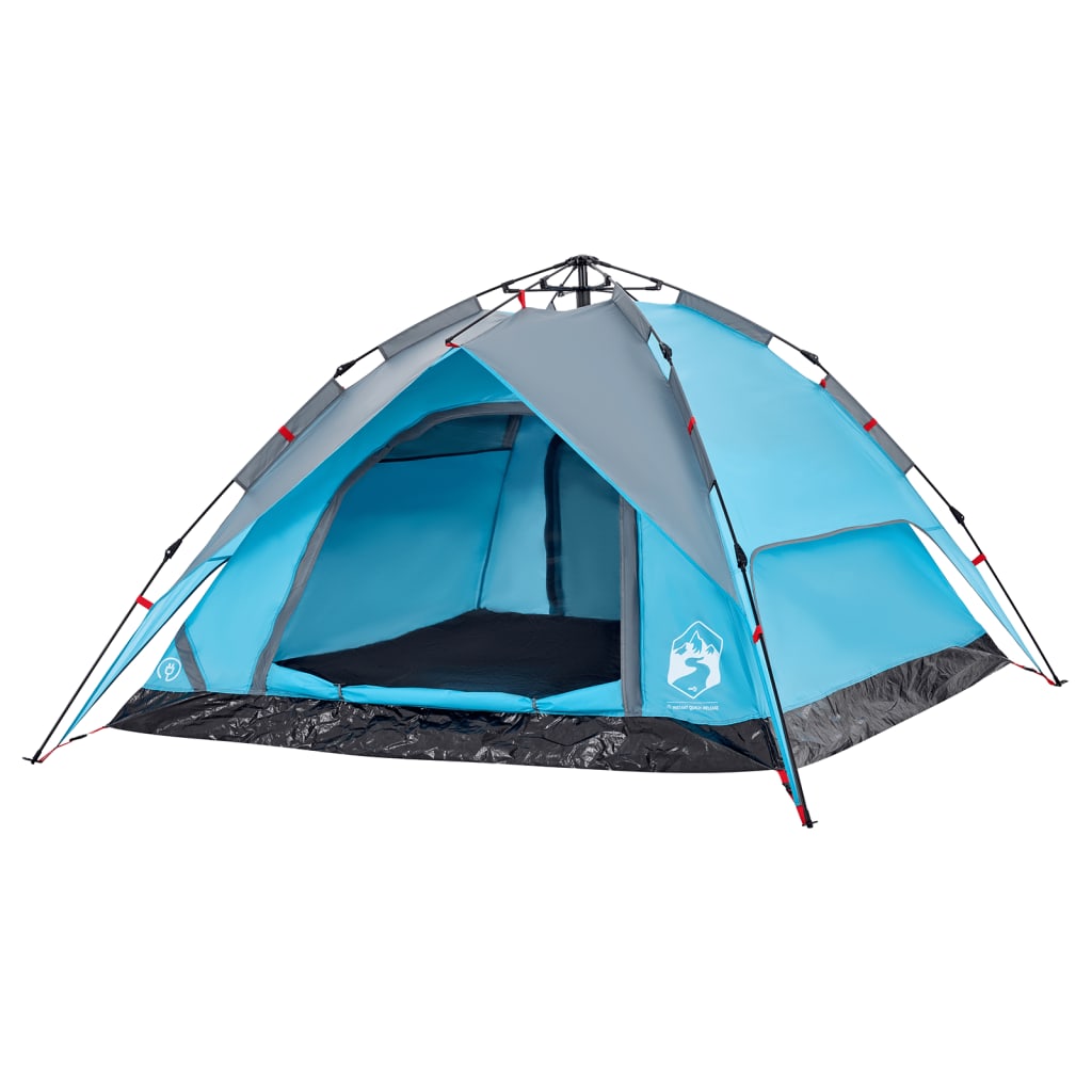 vidaXL Camping Tent Dome 4-Person Blue Quick Release