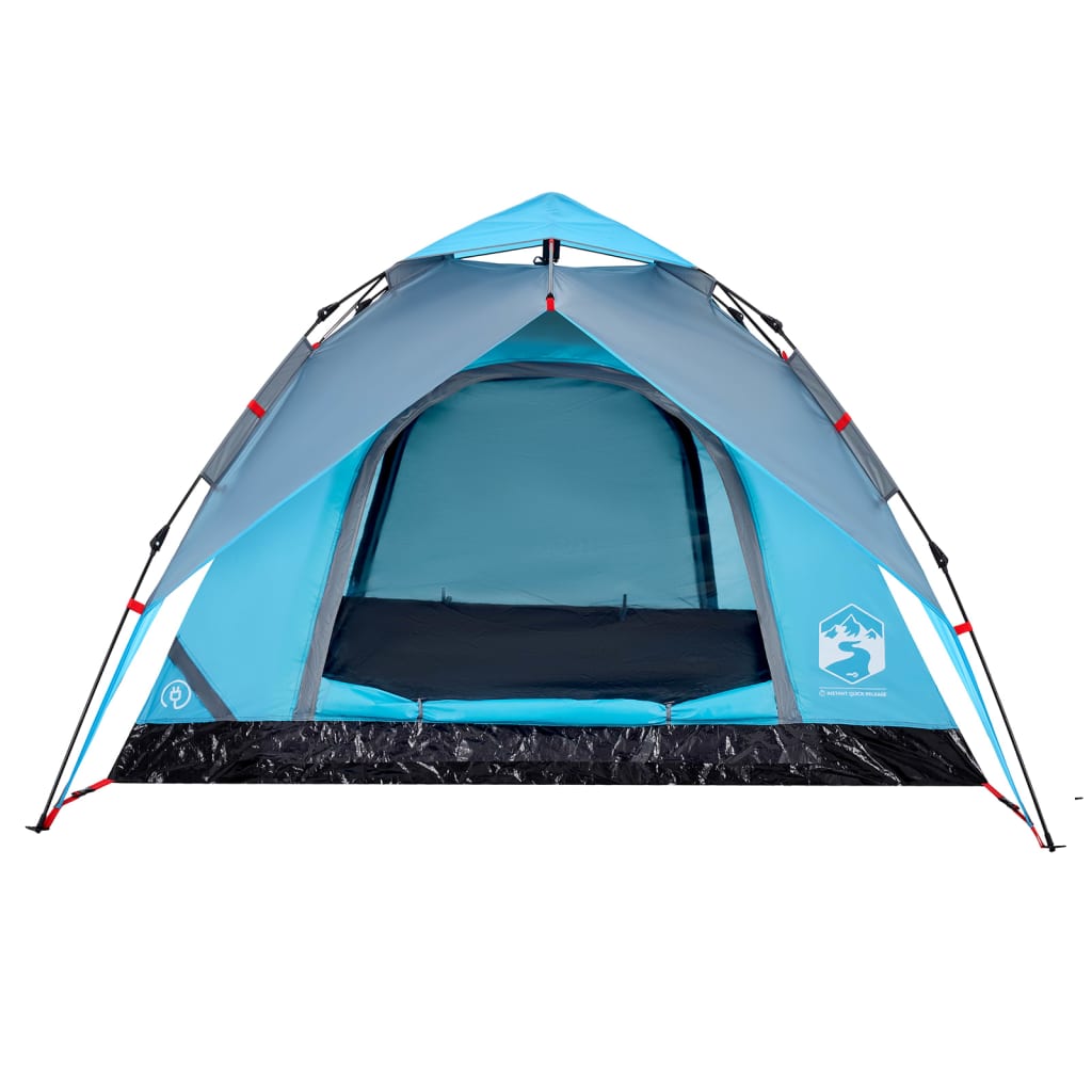 vidaXL Camping Tent Dome 4-Person Blue Quick Release