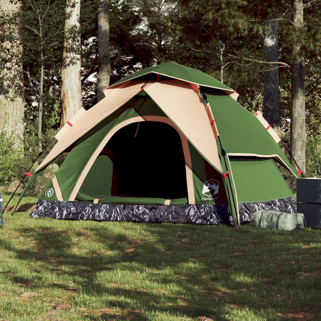 vidaXL Camping Tent Dome 5-Person Green Quick Release