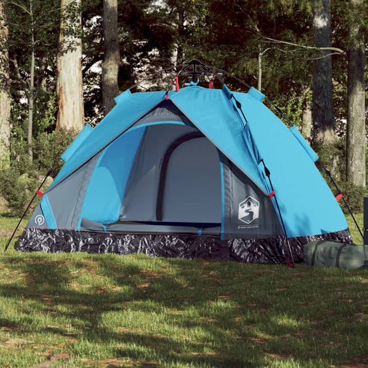 vidaXL Camping Tent Dome 2-Person Blue Quick Release