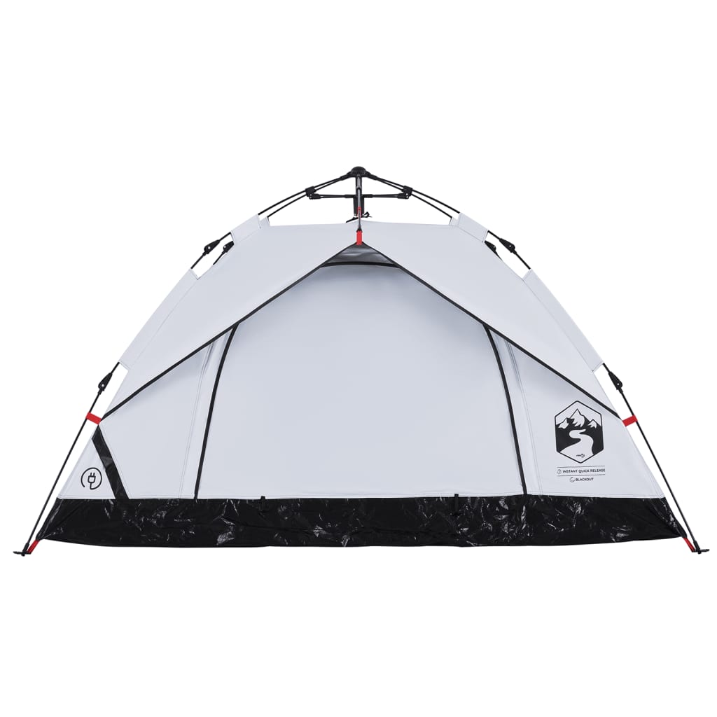 vidaXL Camping Tent Dome 2-Person White Blackout Fabric Quick Release