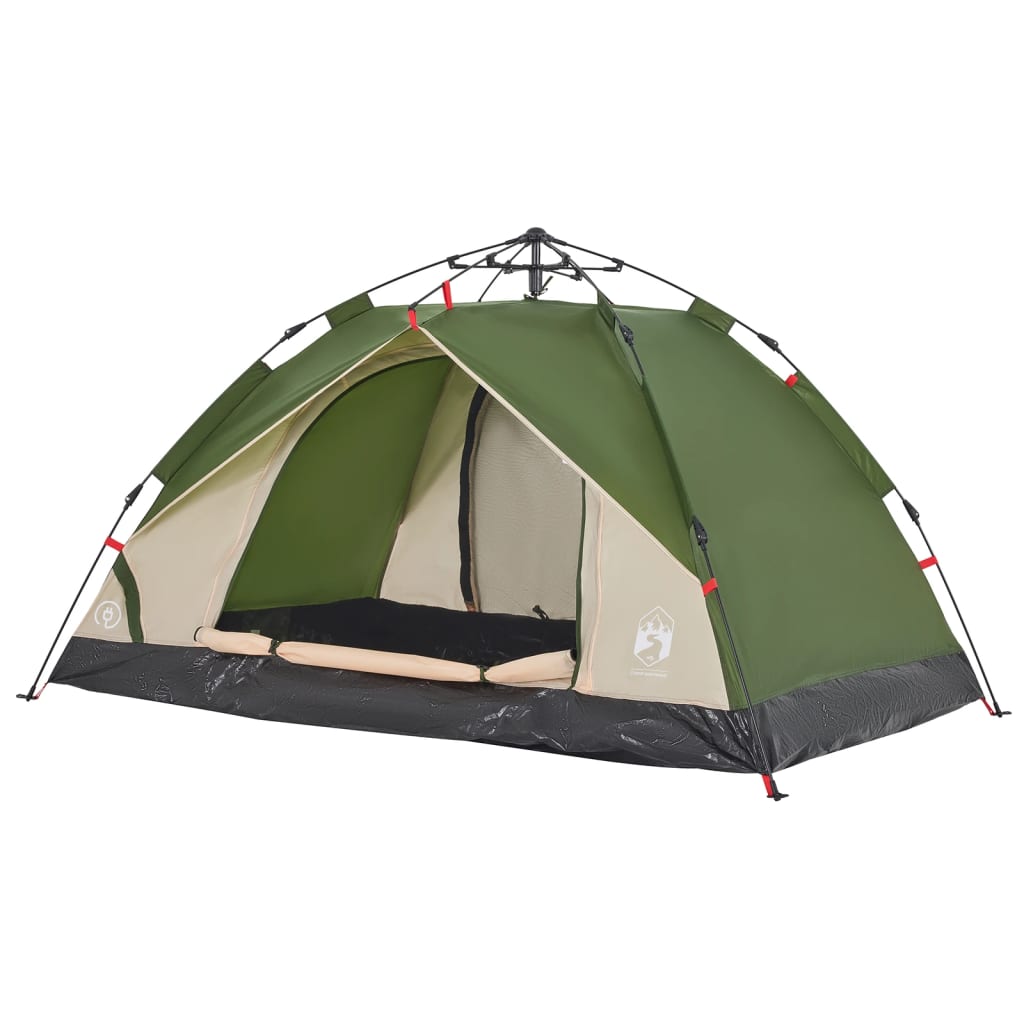 vidaXL Camping Tent Dome 3-Person Green Quick Release