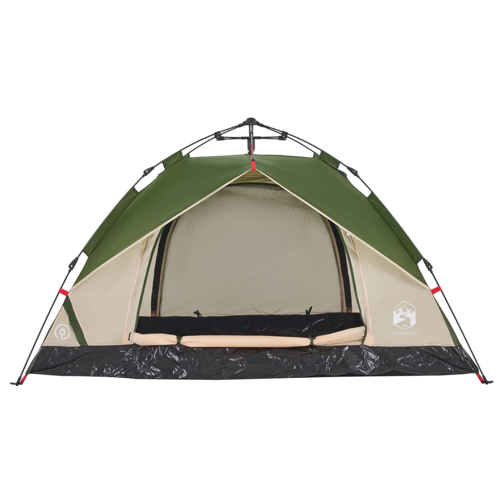 vidaXL Camping Tent Dome 3-Person Green Quick Release