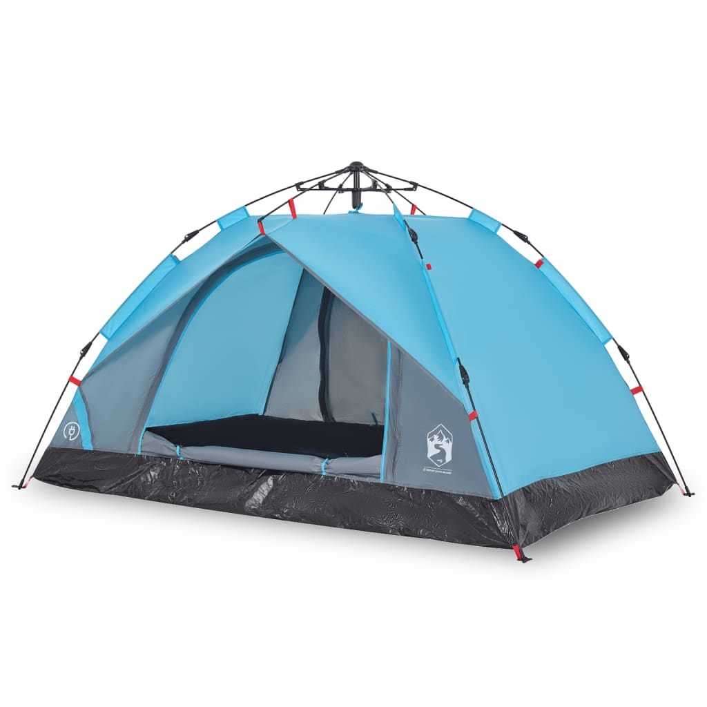 vidaXL Camping Tent Dome 3-Person Blue Quick Release