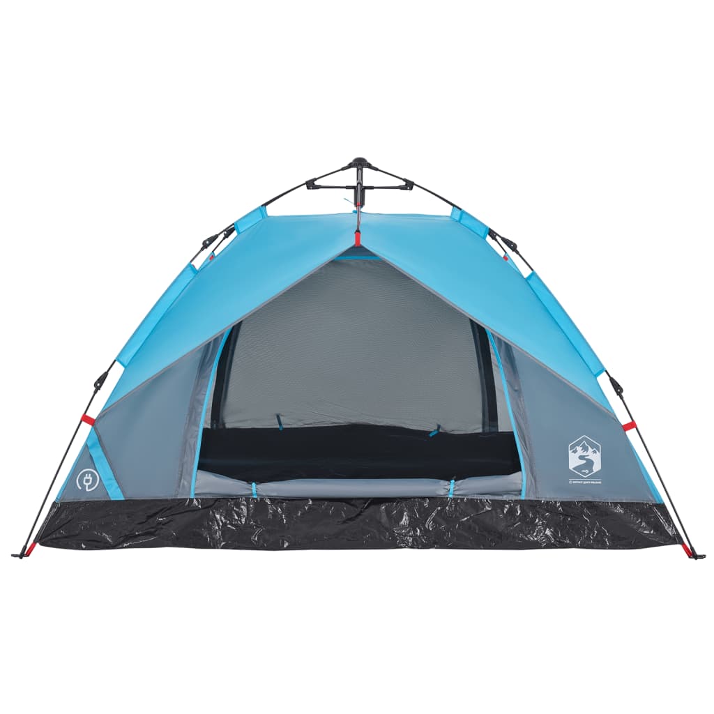 vidaXL Camping Tent Dome 3-Person Blue Quick Release