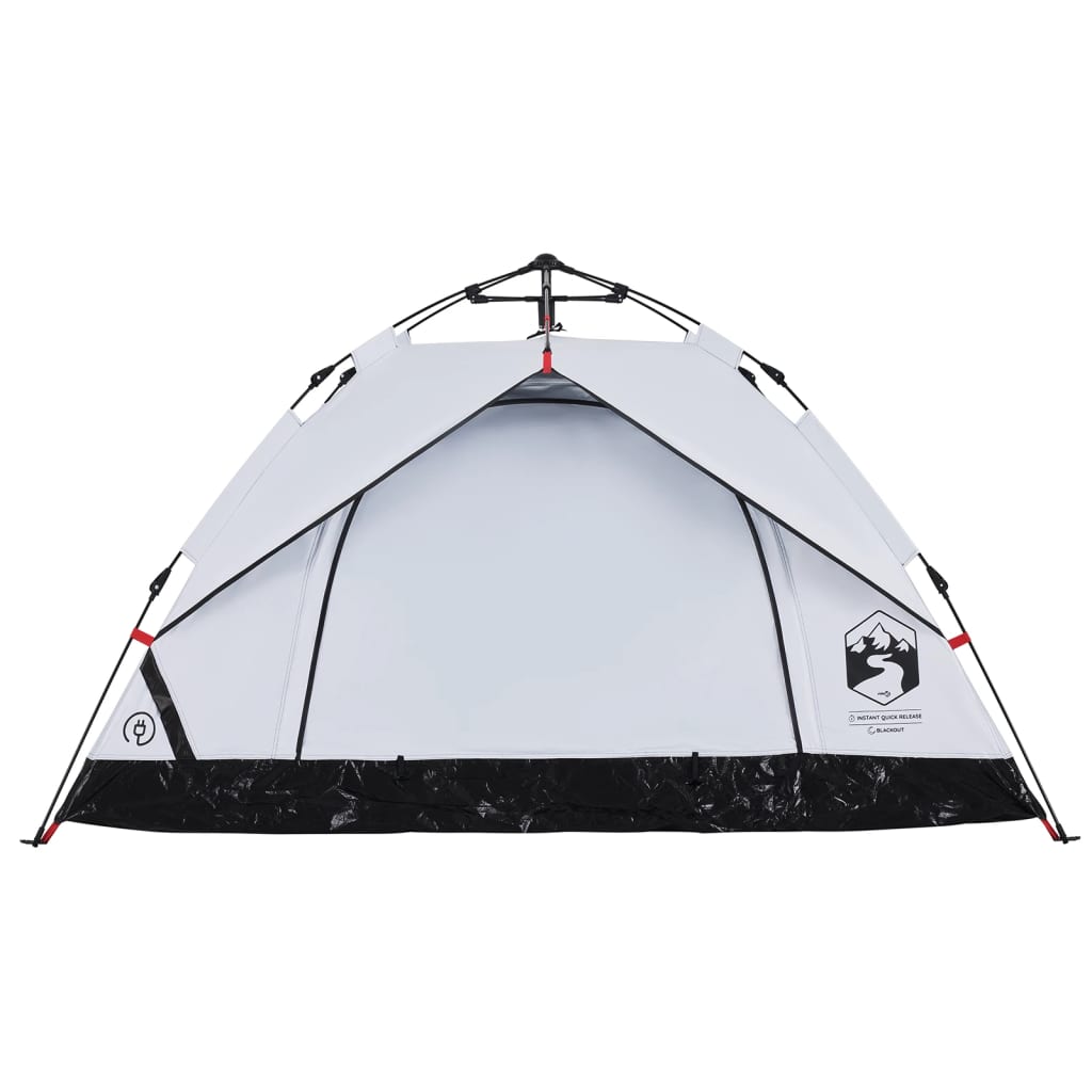 Camping Tent Dome 3-Person White Blackout Fabric Quick Release