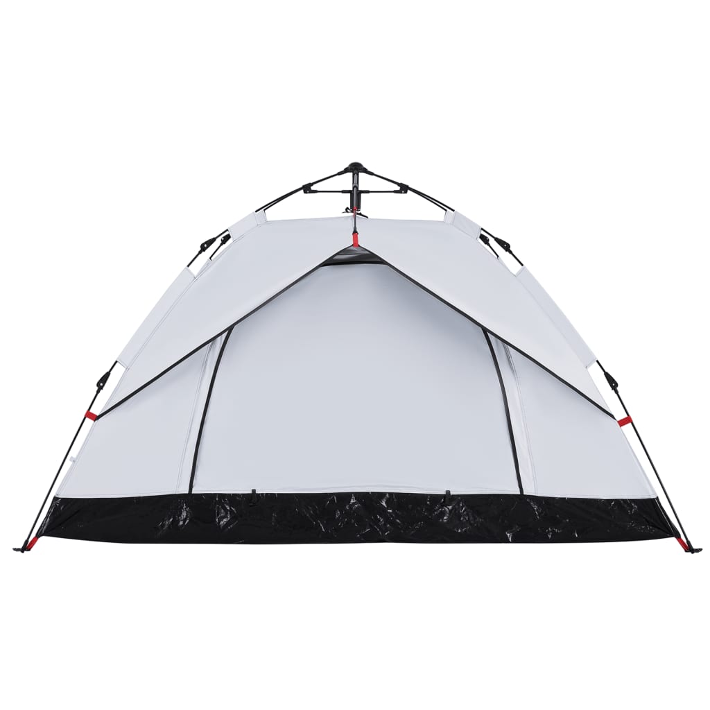 Camping Tent Dome 3-Person White Blackout Fabric Quick Release