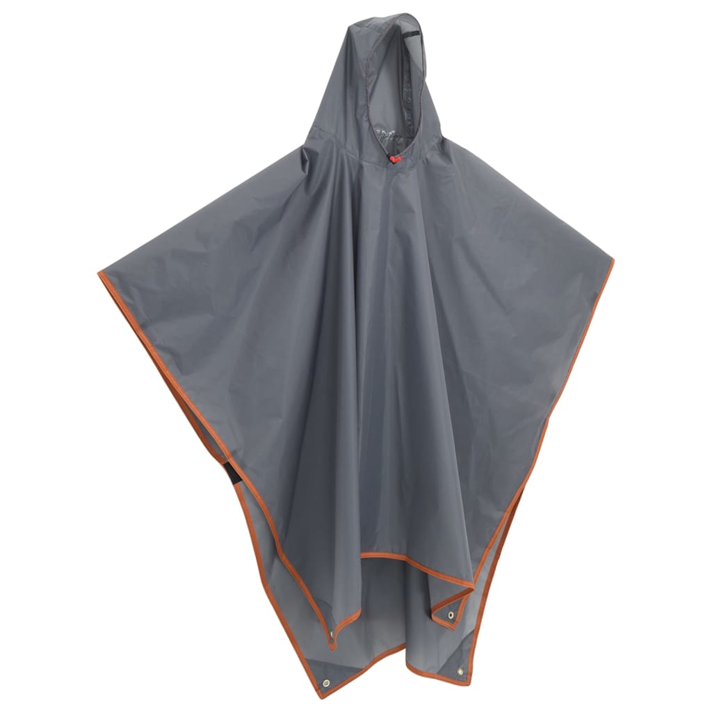 vidaXL Rain Poncho with Hood 2-in-1 Design Grey and Orange 223x145 cm