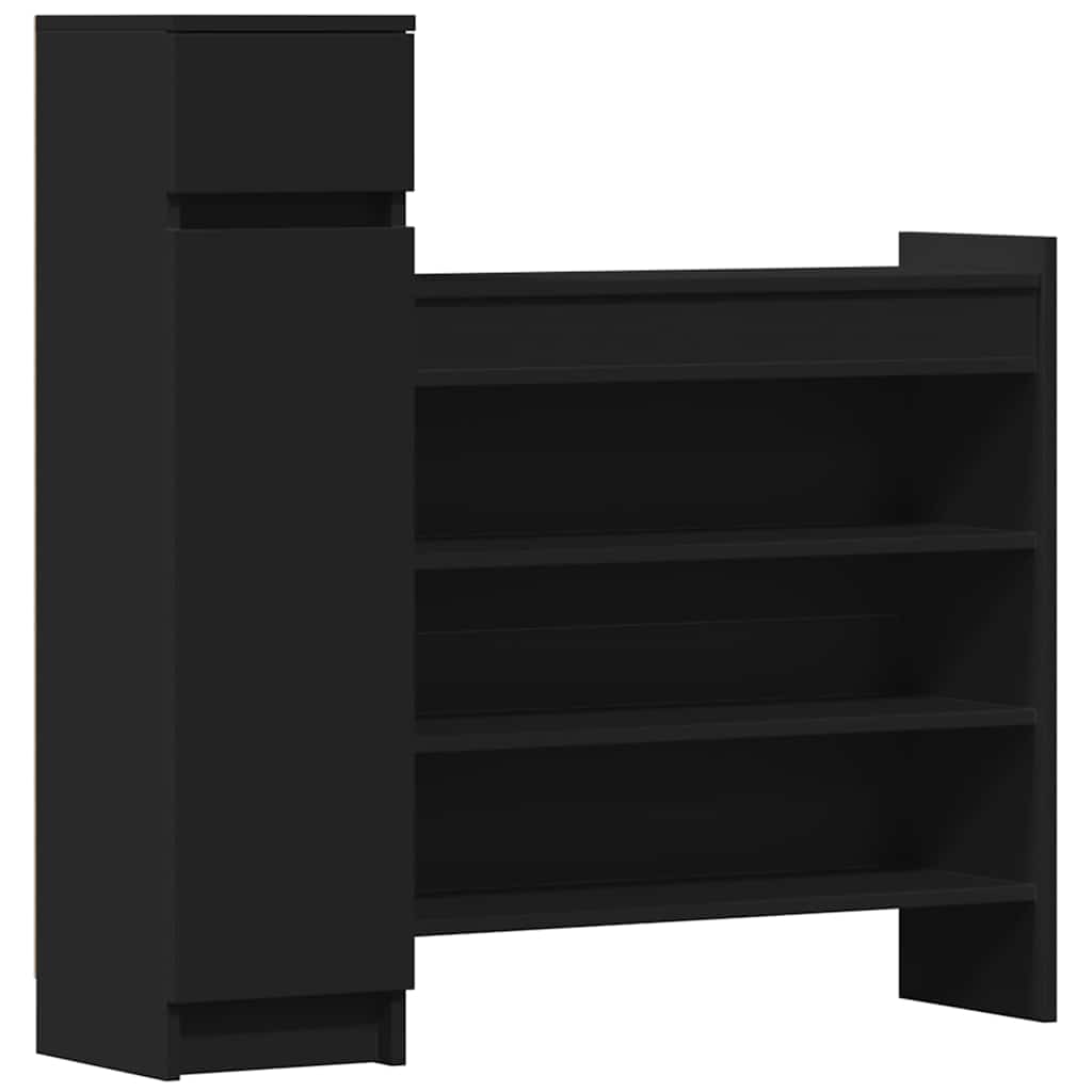 Shoe Cabinet Black 100,5x28x100 cm Engineered Wood