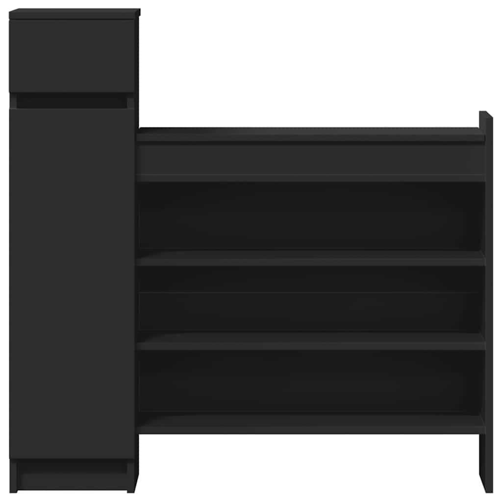 Shoe Cabinet Black 100,5x28x100 cm Engineered Wood