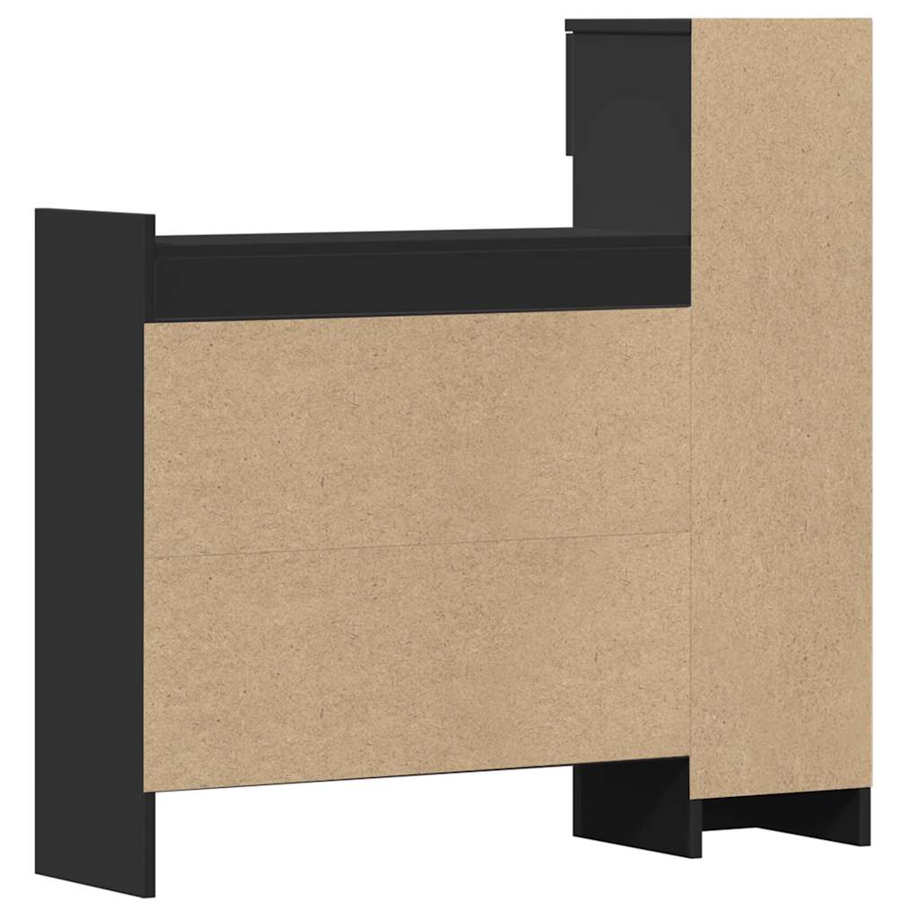 Shoe Cabinet Black 100,5x28x100 cm Engineered Wood