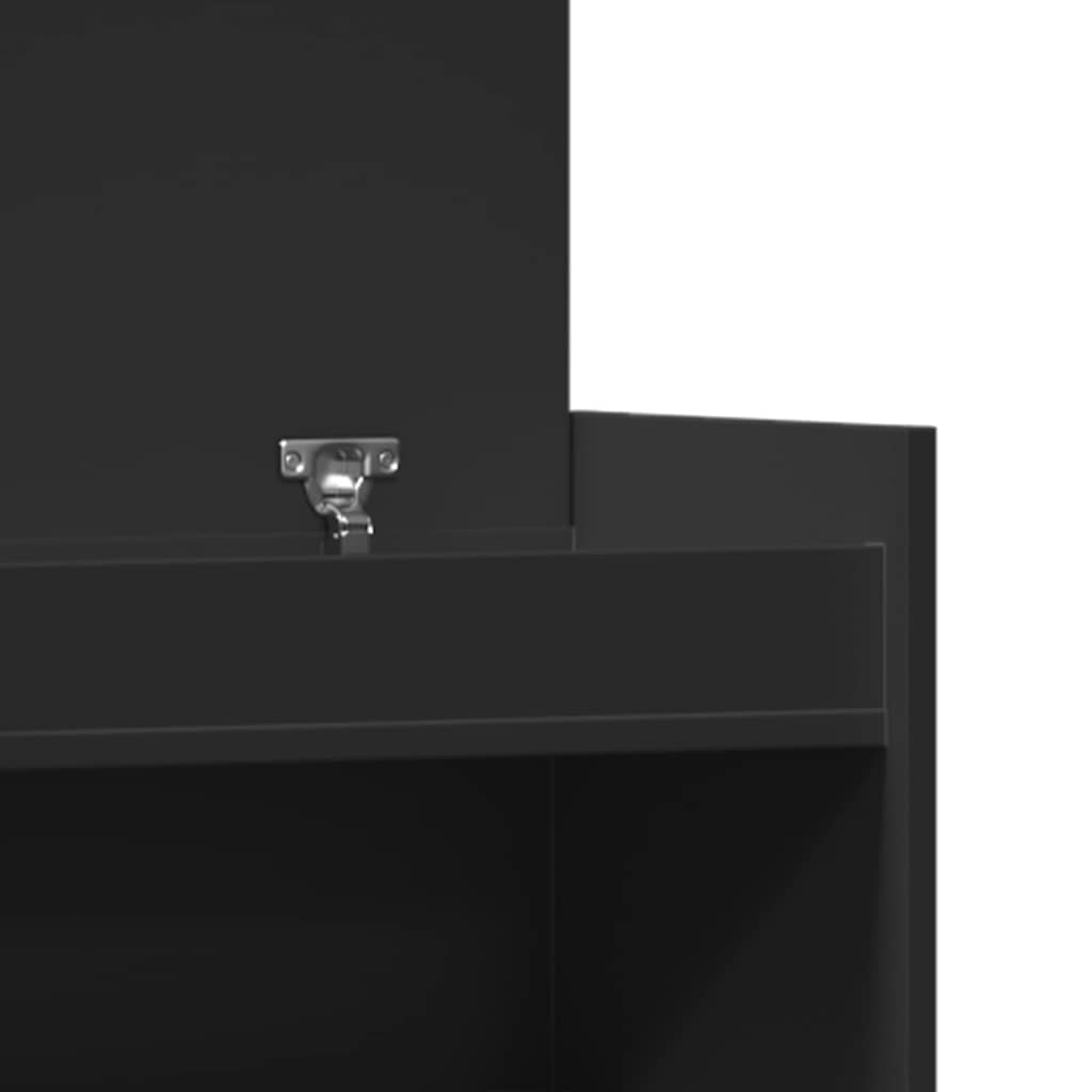 Shoe Cabinet Black 100,5x28x100 cm Engineered Wood