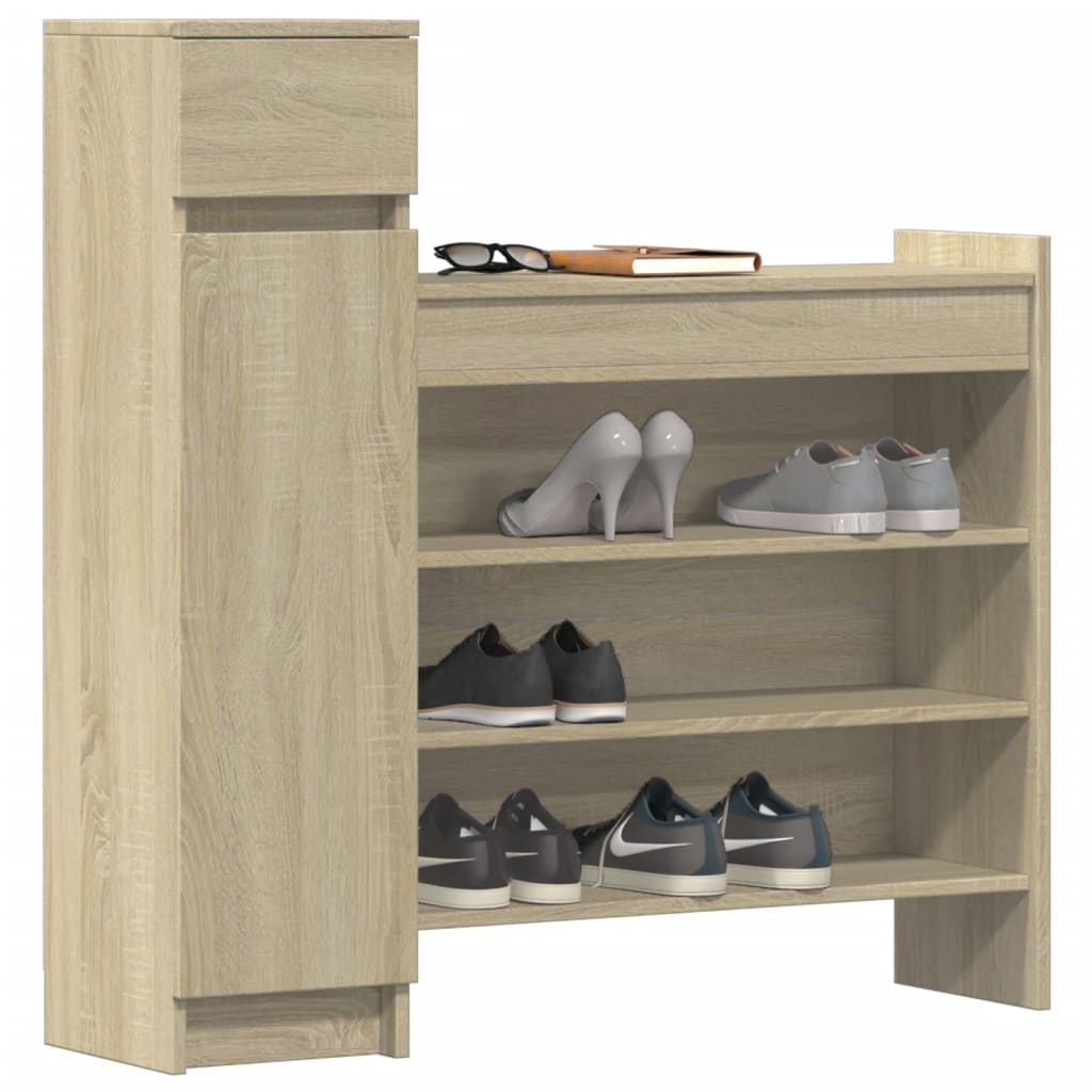 Shoe Cabinet Sonoma Oak 100,5x28x100 cm Engineered Wood