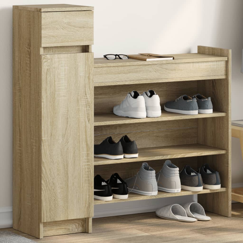 Shoe Cabinet Sonoma Oak 100,5x28x100 cm Engineered Wood
