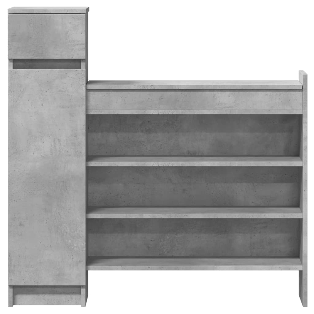 vidaXL Shoe Cabinet Concrete Grey 100.5x28x100 cm Engineered Wood