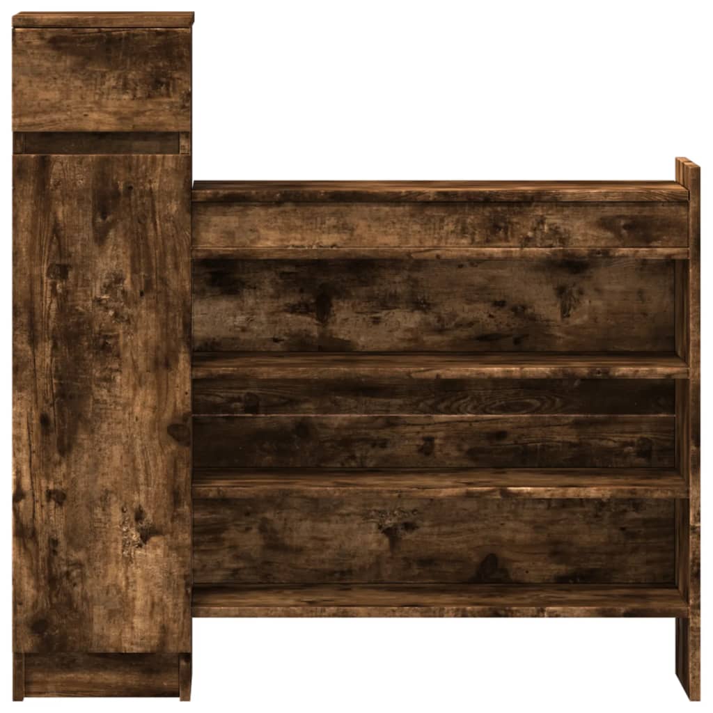 Shoe Cabinet Smoked Oak 100,5x28x100 cm Engineered Wood