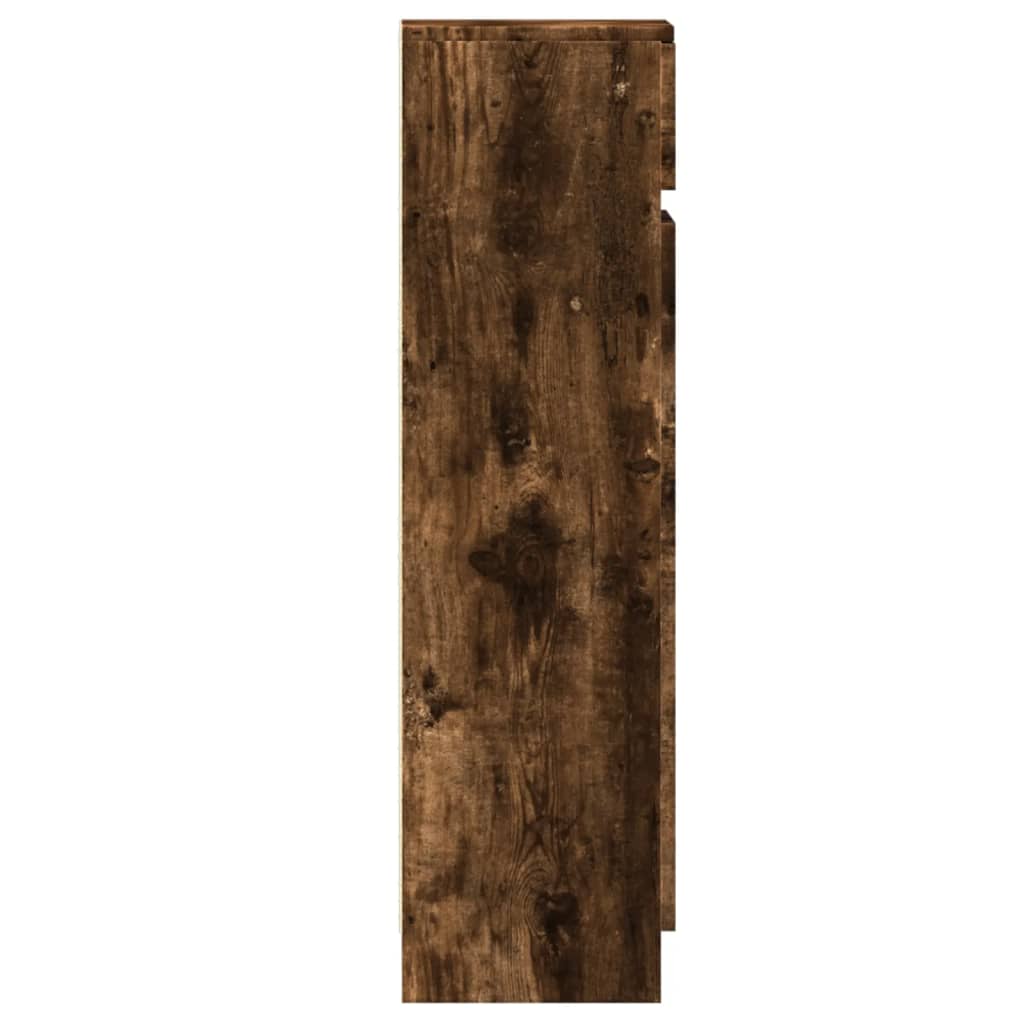 Shoe Cabinet Smoked Oak 100,5x28x100 cm Engineered Wood
