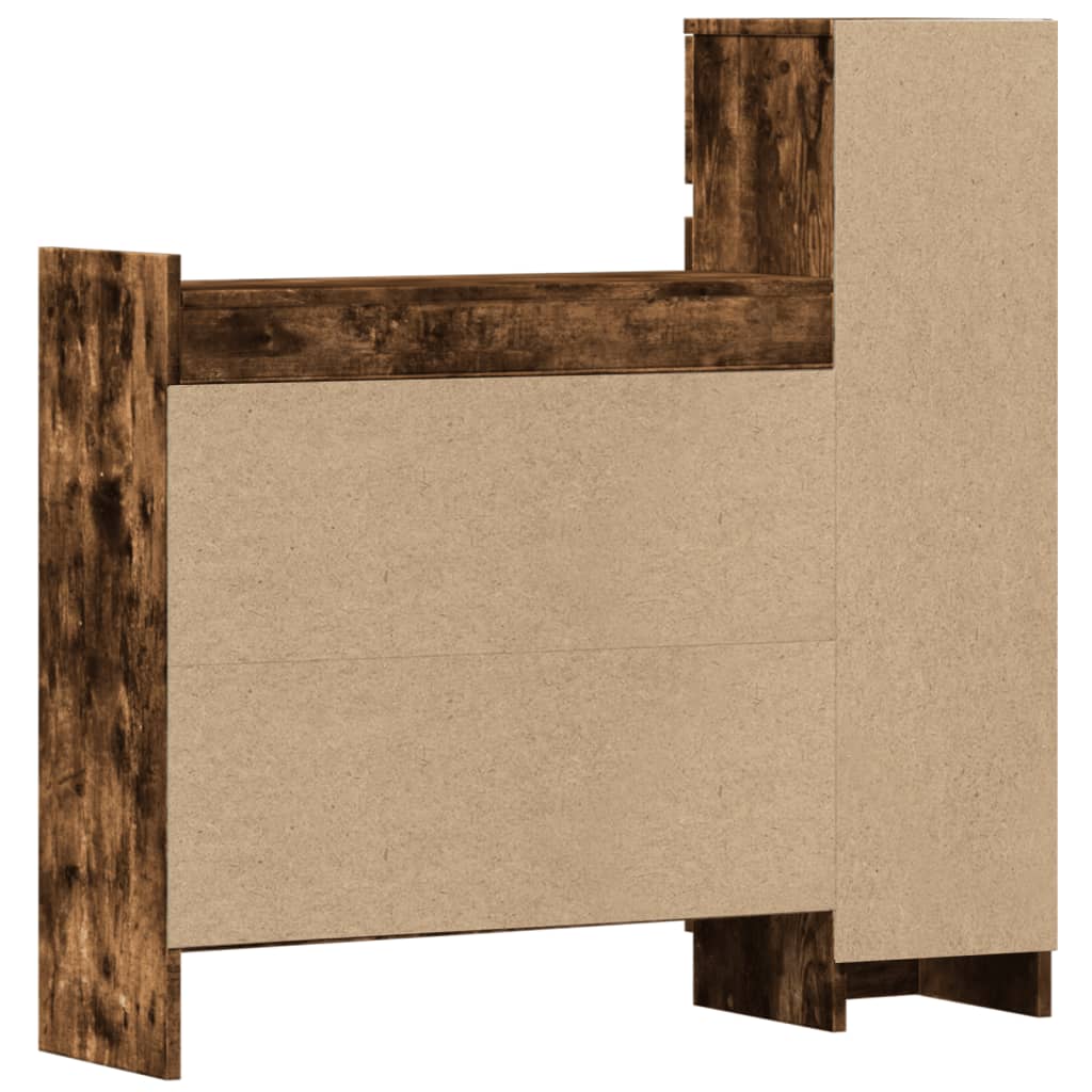 Shoe Cabinet Smoked Oak 100,5x28x100 cm Engineered Wood