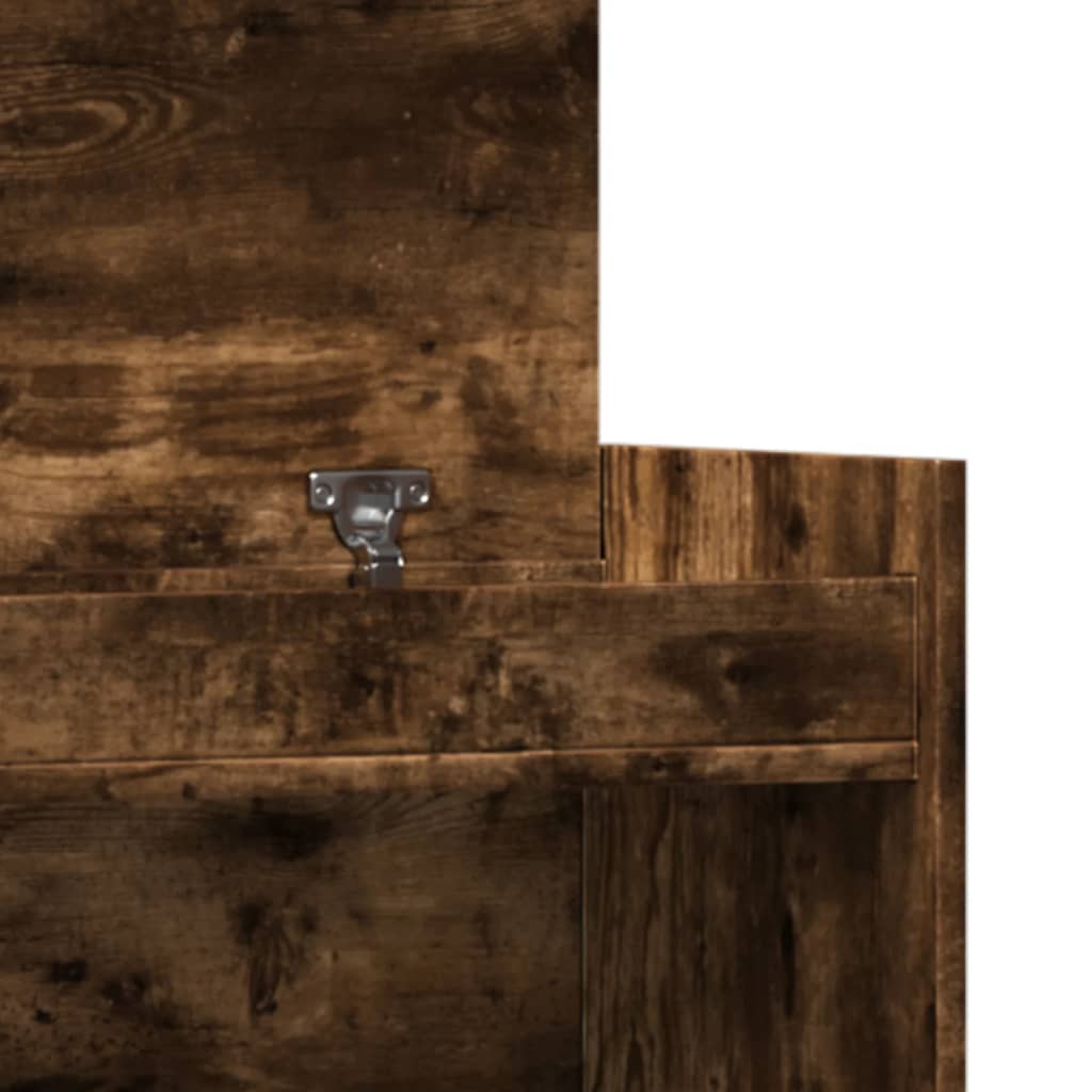 Shoe Cabinet Smoked Oak 100,5x28x100 cm Engineered Wood