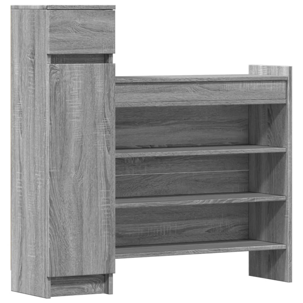 Shoe Cabinet Grey Sonoma 100,5x28x100 cm Engineered Wood