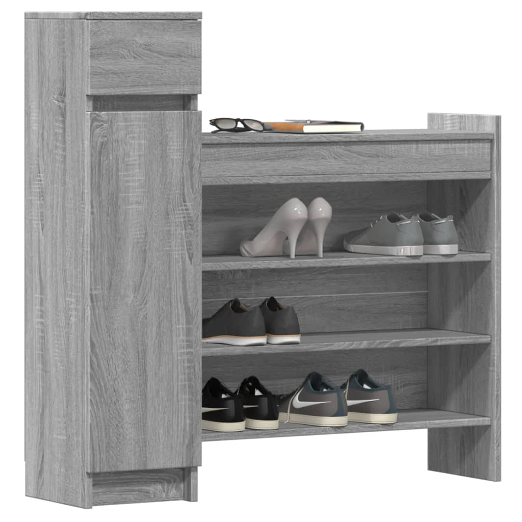 Shoe Cabinet Grey Sonoma 100,5x28x100 cm Engineered Wood