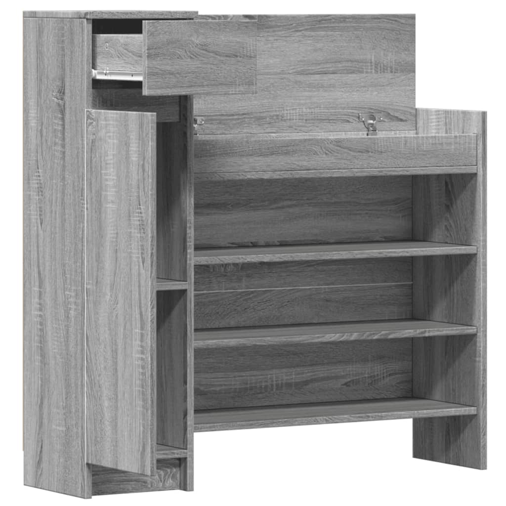 Shoe Cabinet Grey Sonoma 100,5x28x100 cm Engineered Wood