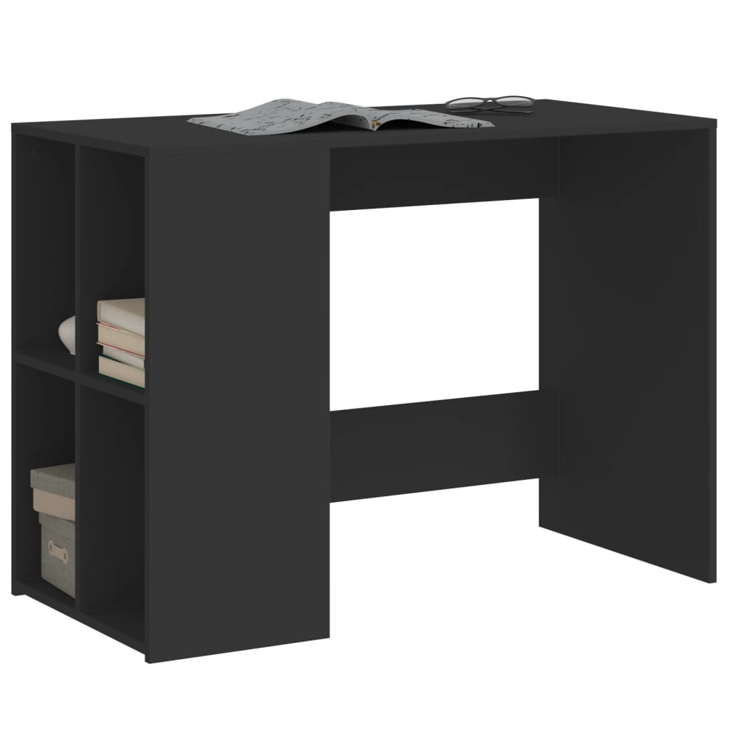 vidaXL Desk Black 102x50x75 cm Engineered Wood