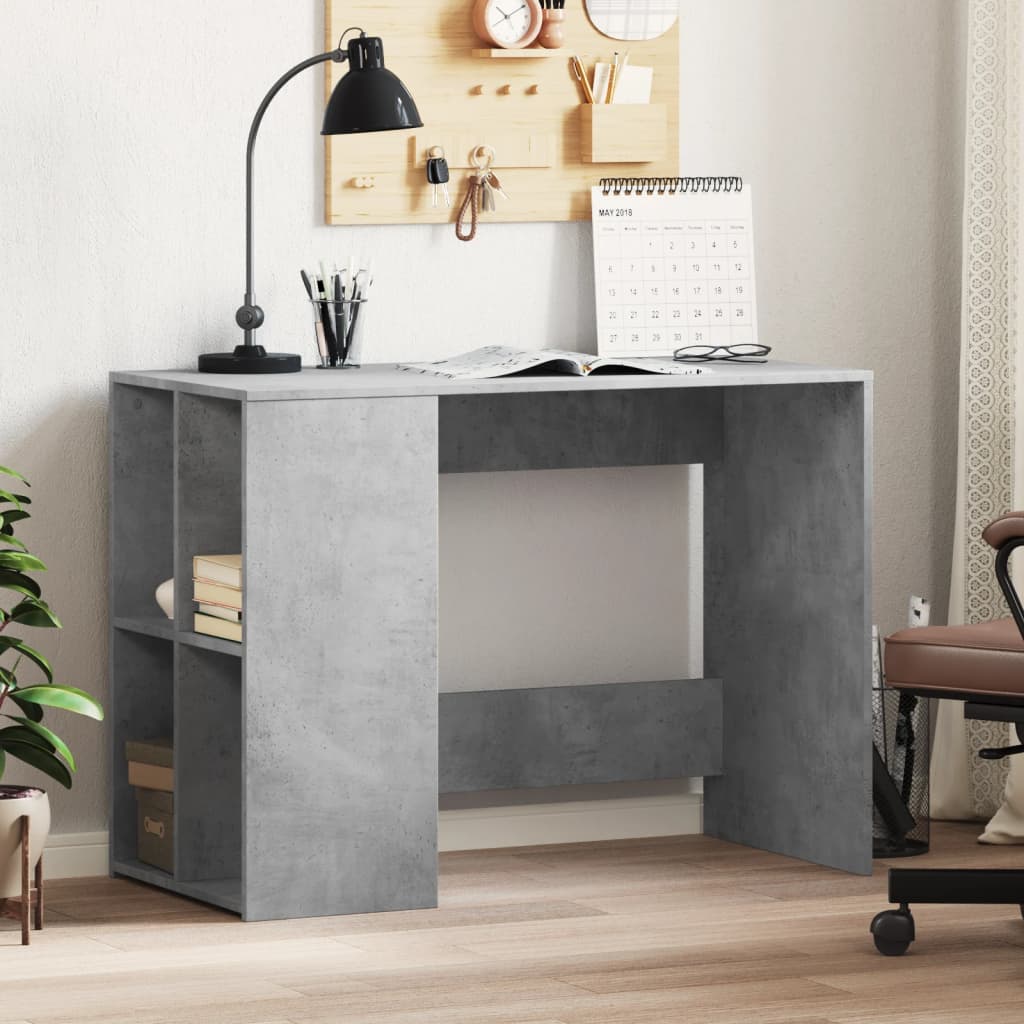 vidaXL Desk Concrete Grey 102x50x75 cm Engineered Wood