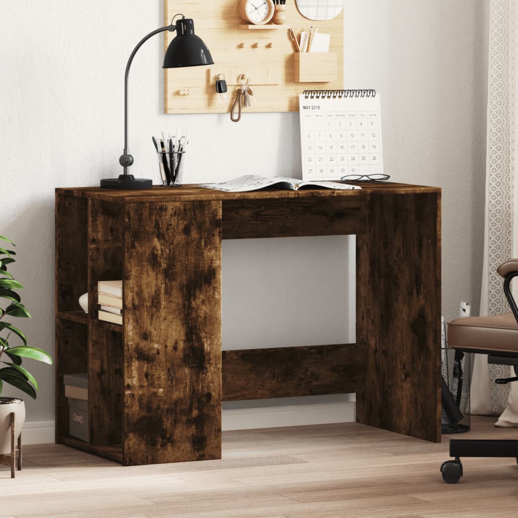 vidaXL Desk Smoked Oak 102x50x75 cm Engineered Wood