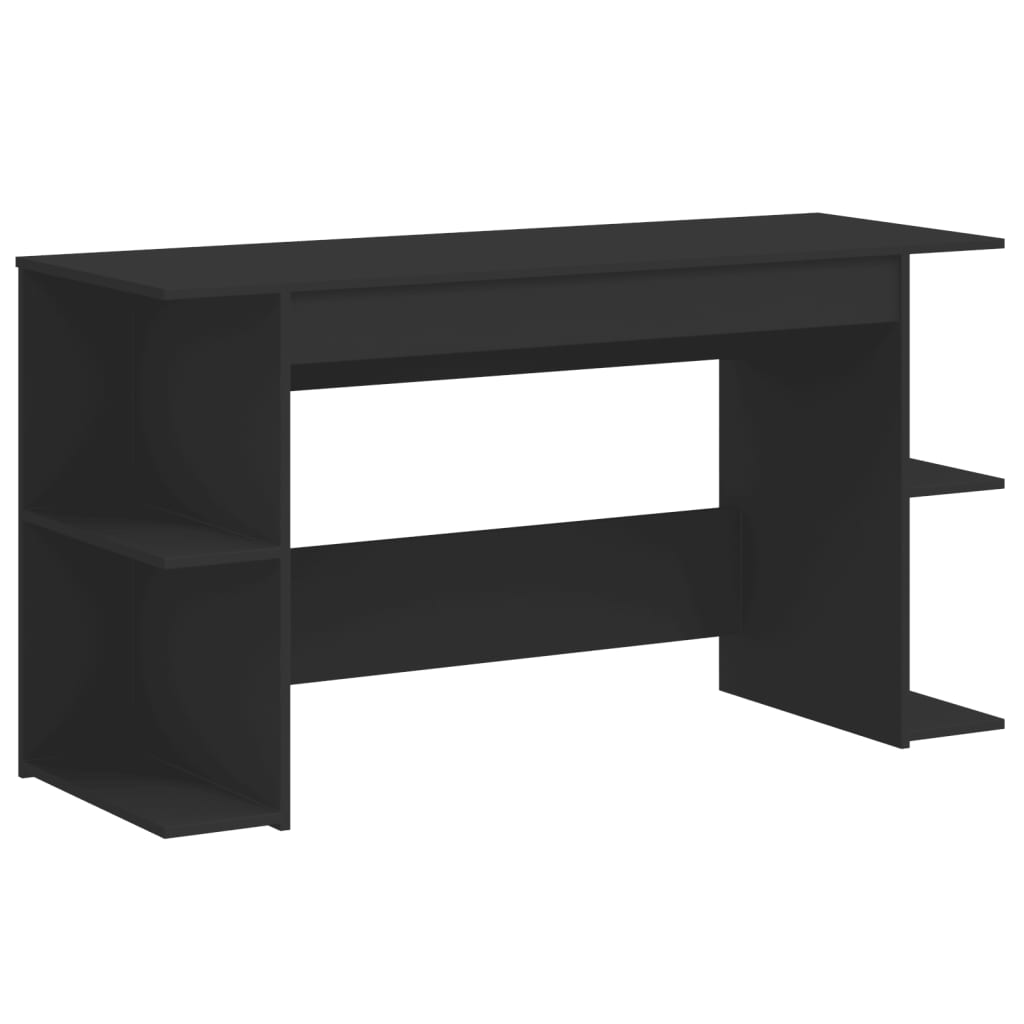 vidaXL Desk Black 140x50x75 cm Engineered Wood