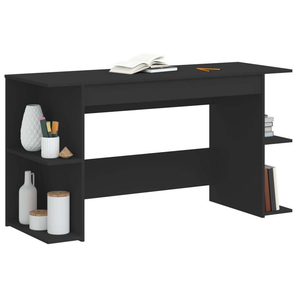 vidaXL Desk Black 140x50x75 cm Engineered Wood