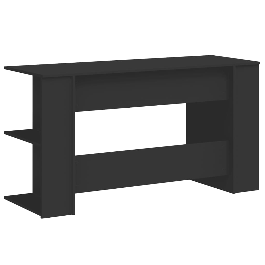 vidaXL Desk Black 140x50x75 cm Engineered Wood