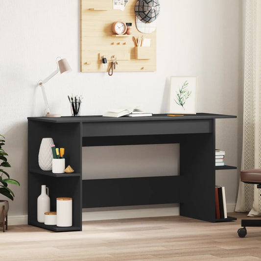 vidaXL Desk Black 140x50x75 cm Engineered Wood