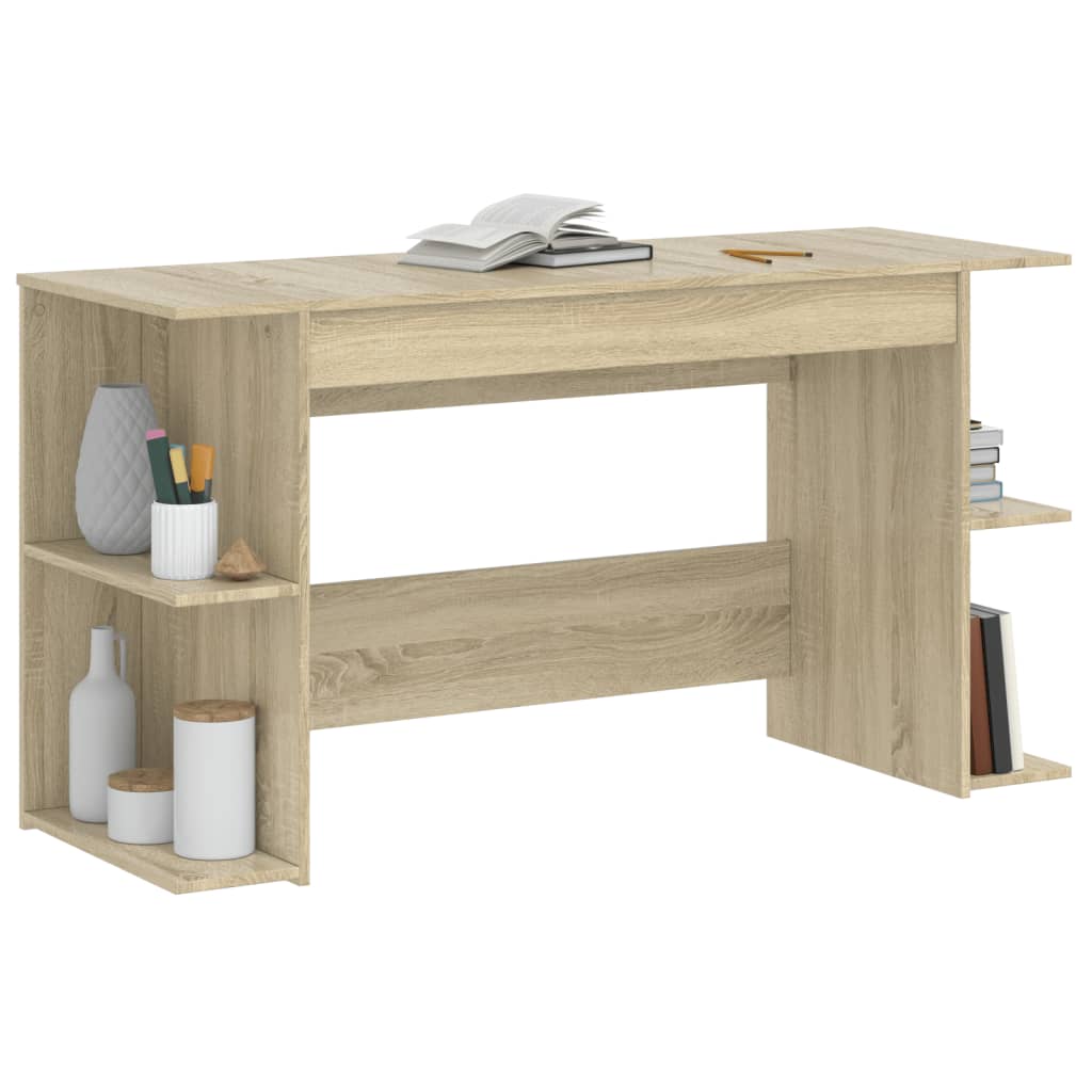 vidaXL Desk Sonoma Oak 140x50x75 cm Engineered Wood