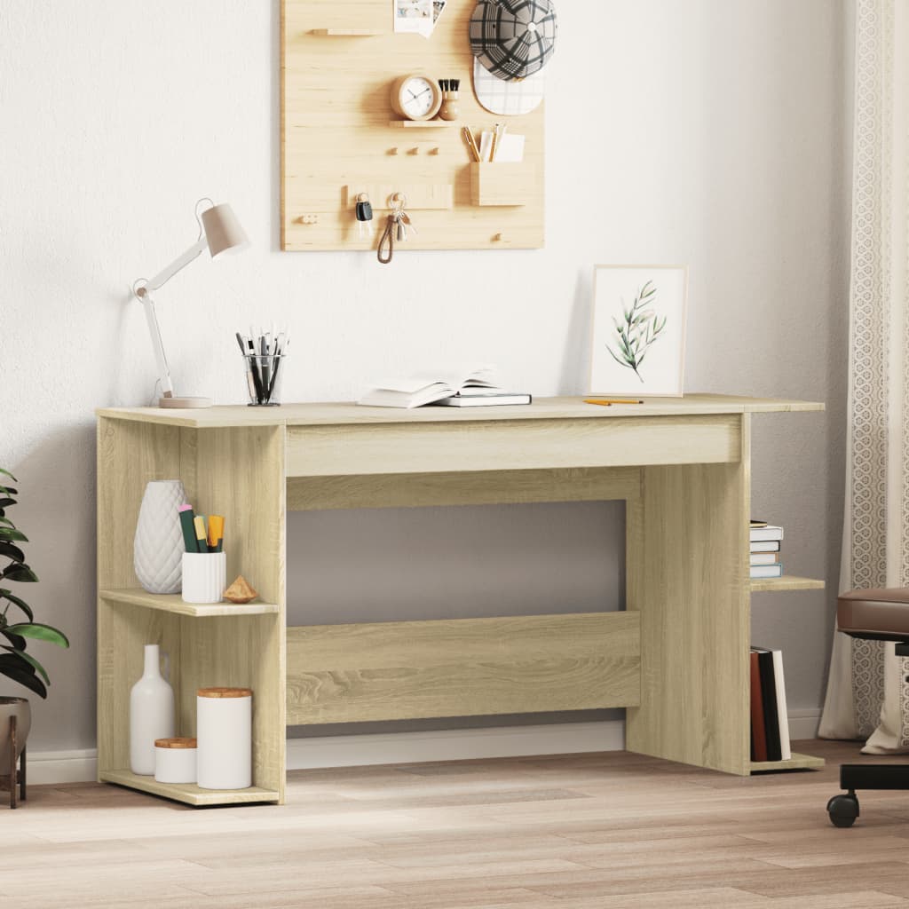 vidaXL Desk Sonoma Oak 140x50x75 cm Engineered Wood