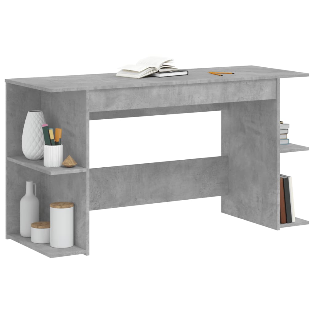 vidaXL Desk Concrete Grey 140x50x75 cm Engineered Wood