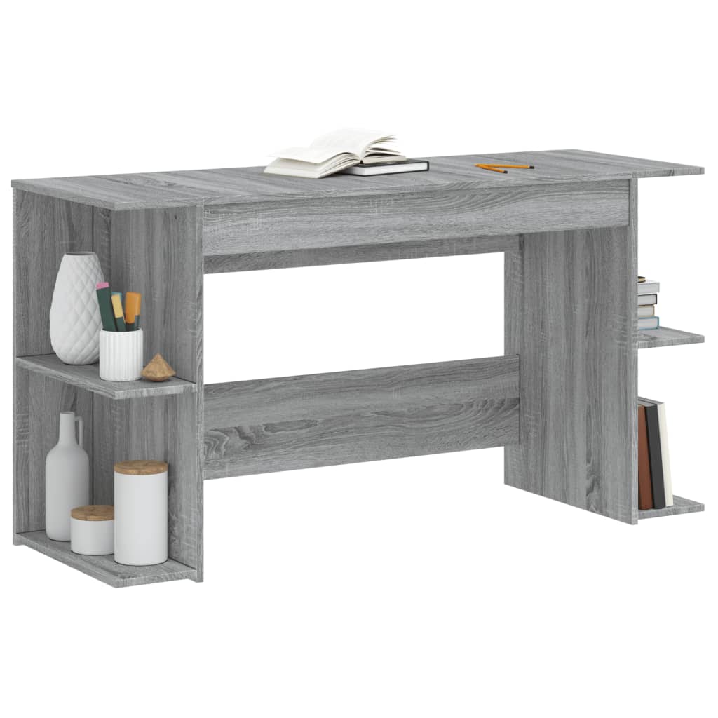 vidaXL Desk Grey Sonoma 140x50x75 cm Engineered Wood