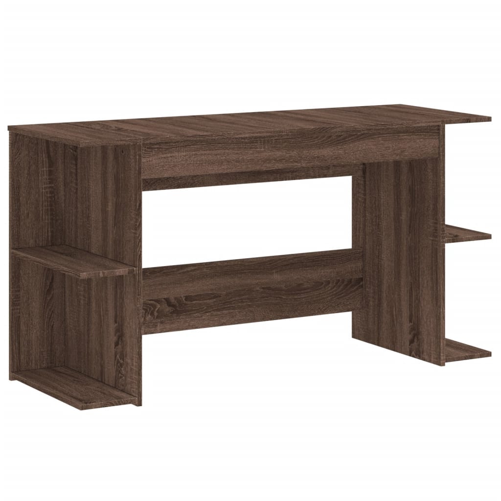 vidaXL Desk Brown Oak 140x50x75 cm Engineered Wood