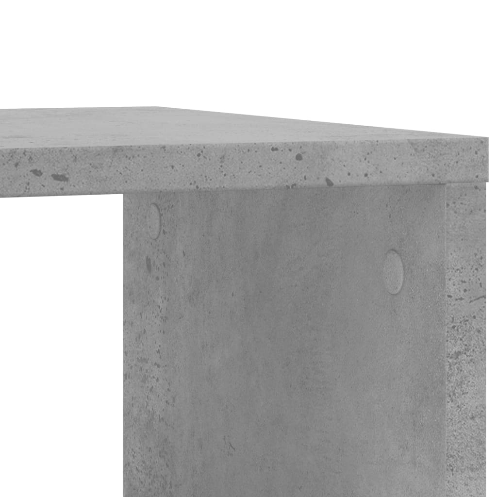Side Table with Wheels Concrete Grey 50x30x55cm Engineered Wood