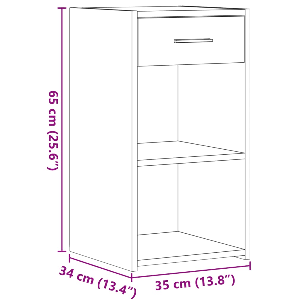 Bedside Cabinets 2 pcs Black 35x34x65 cm Engineered Wood