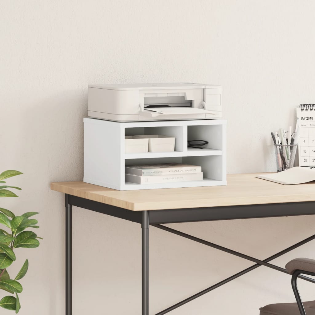 Printer Stand White 40x32x22,5 cm Engineered Wood