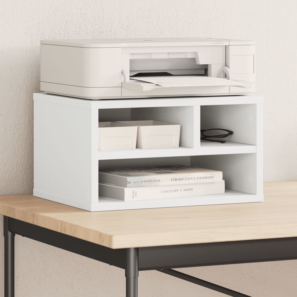 Printer Stand White 40x32x22,5 cm Engineered Wood