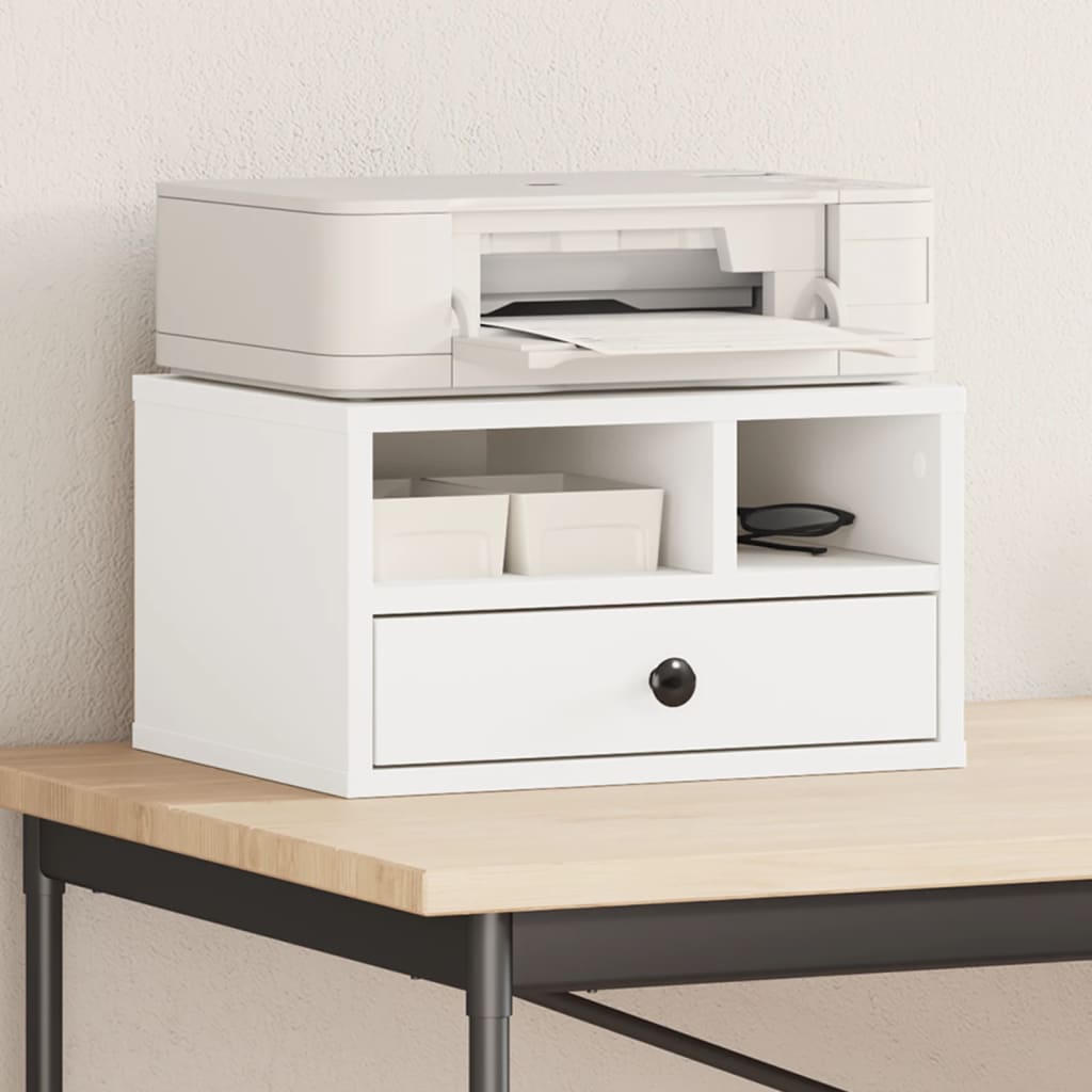 Printer Stand White 40x32x22,5 cm Engineered Wood