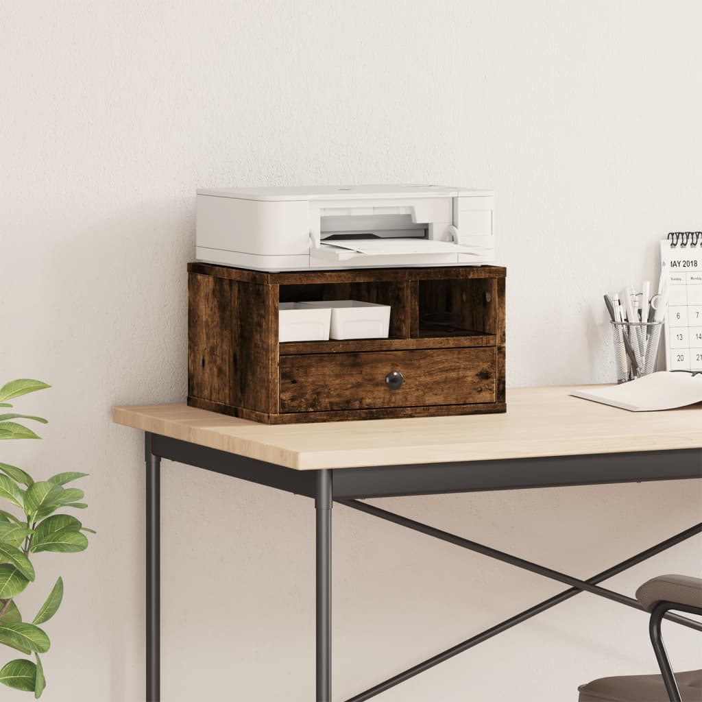 Printer Stand Smoked Oak 40x32x22,5 cm Engineered Wood