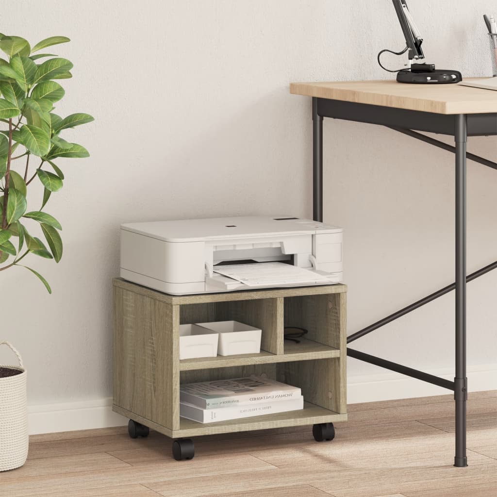 Printer Stand with Wheels Sonoma Oak 41x32x34,5 cm