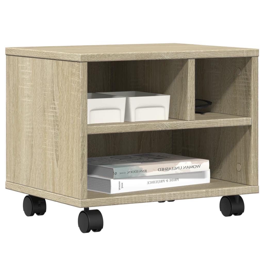 Printer Stand with Wheels Sonoma Oak 41x32x34,5 cm