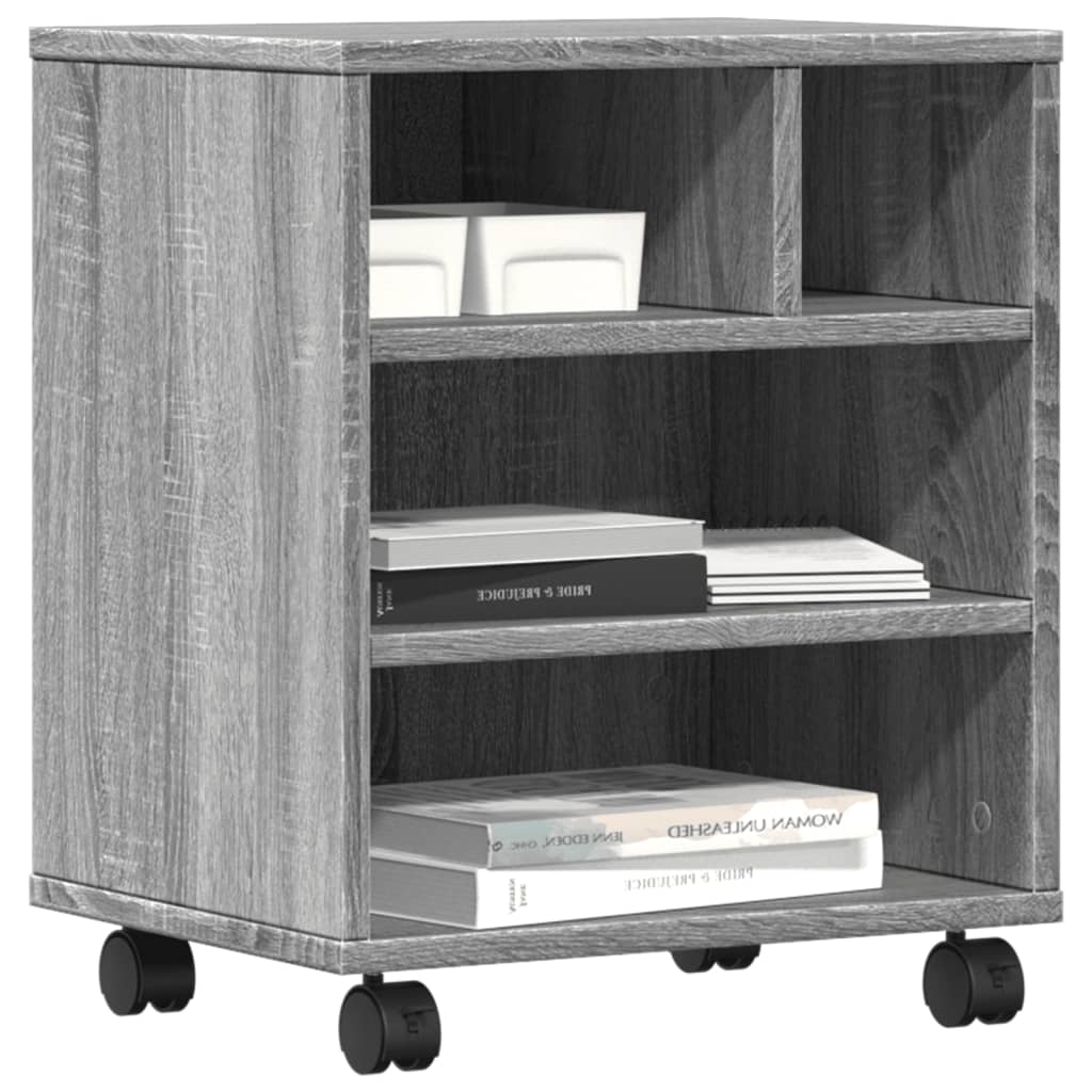 Printer Stand with Wheels Grey Sonoma 41x32x48 cm