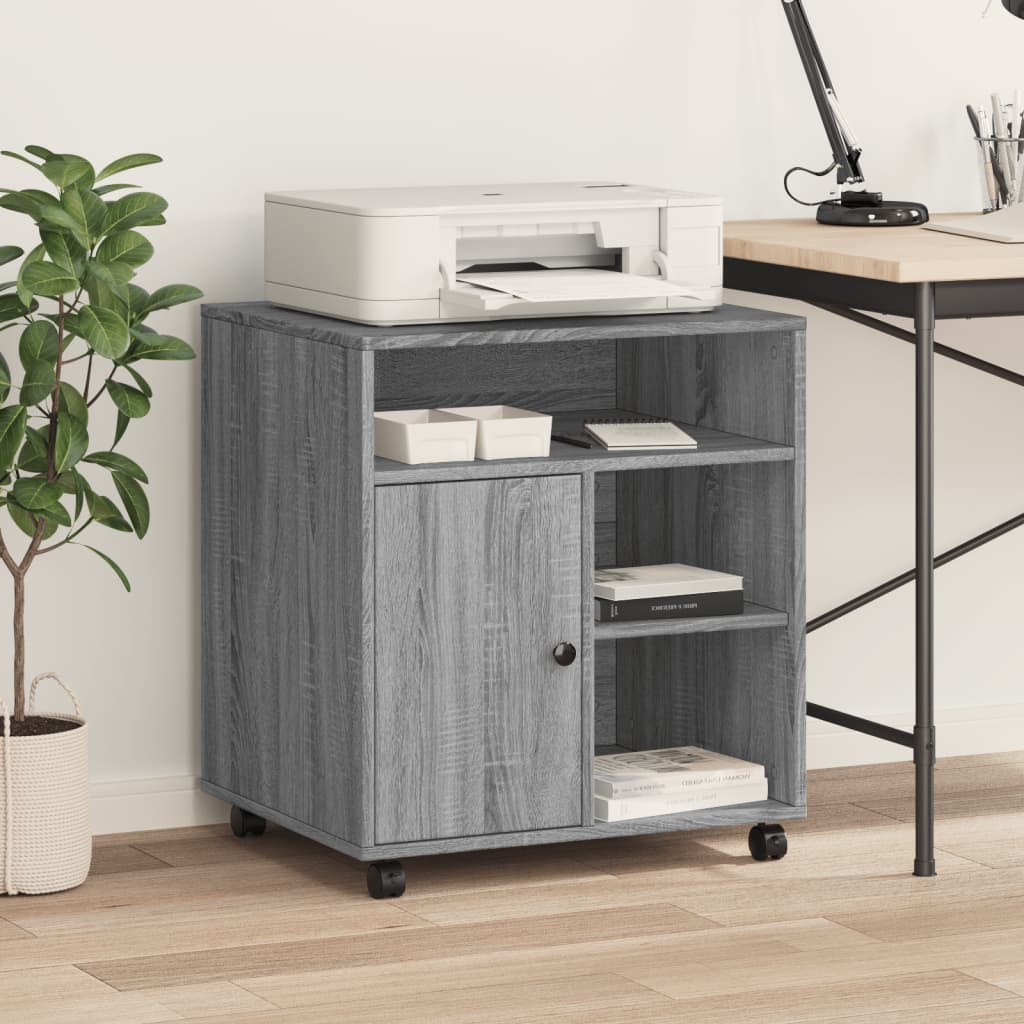 Printer Stand with Wheels Grey Sonoma 60x50x67 cm