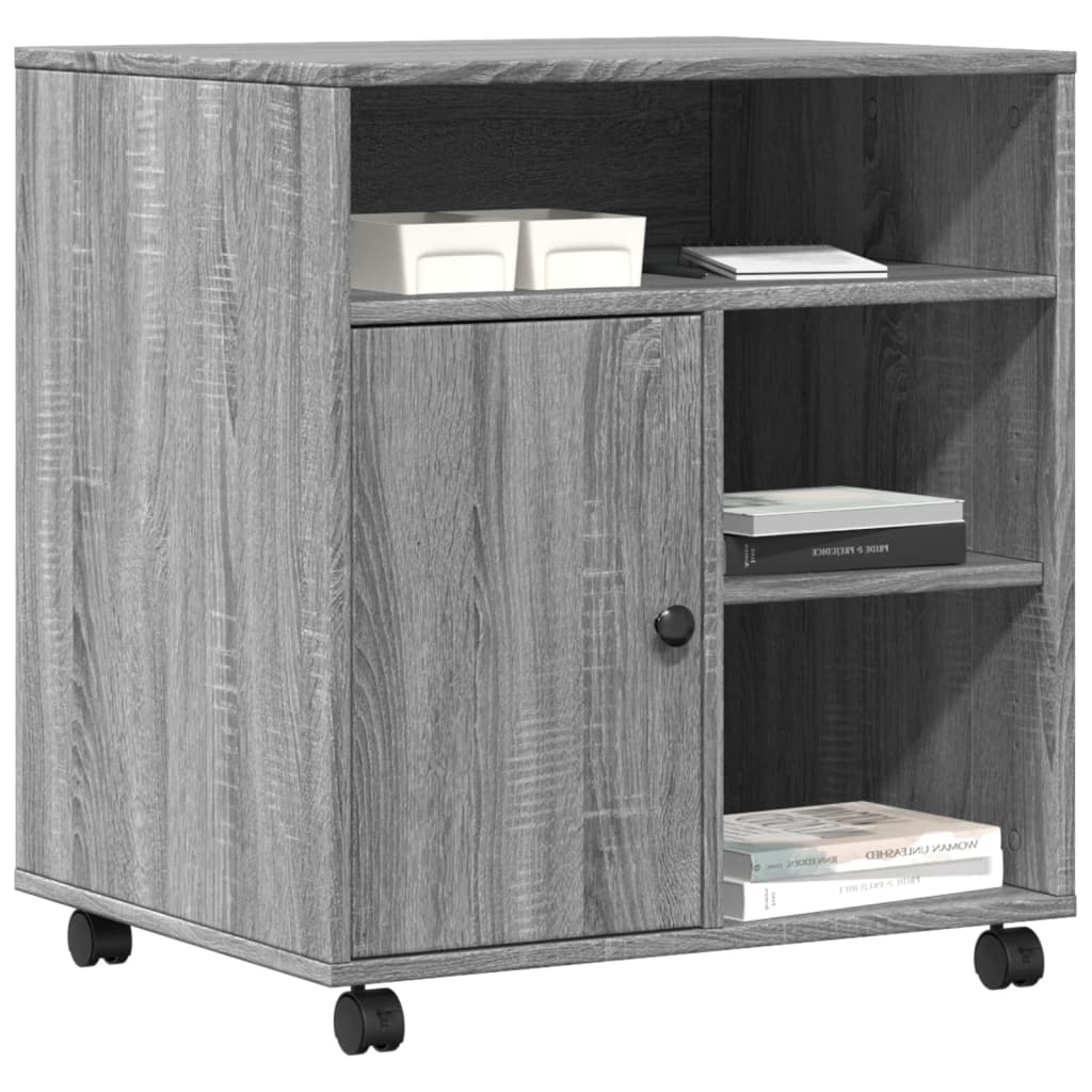 Printer Stand with Wheels Grey Sonoma 60x50x67 cm